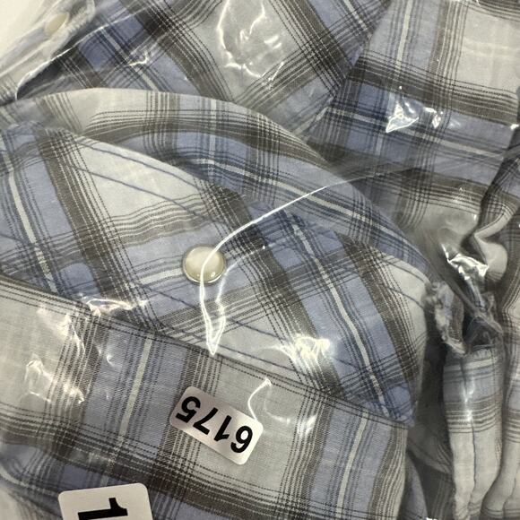 Wrangler Shirt Mens Large Blue Plaid Pearl Snap Western Rodeo Cowboy Country - Picture 11 of 11